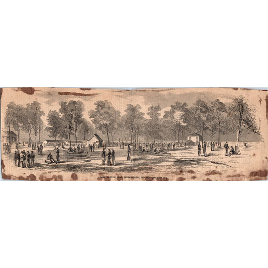 Camp Morton Near Indianapolis IN Original 1863 Civil War Engraving C108