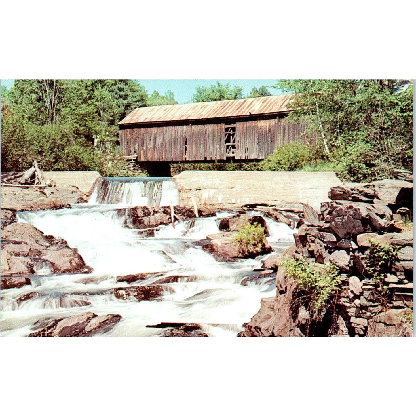 Covered Bridge Thetford Center Vermont Vintage Postcard PD2