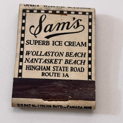 Sam's Fried Clams Superb Ice Cream Wollaston Nantasket Beach Matchbook TB6-MB1-6