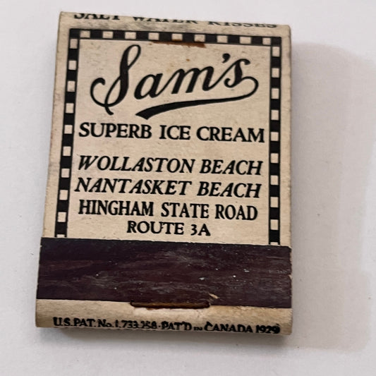 Sam's Fried Clams Superb Ice Cream Wollaston Nantasket Beach Matchbook TB6-MB1-6