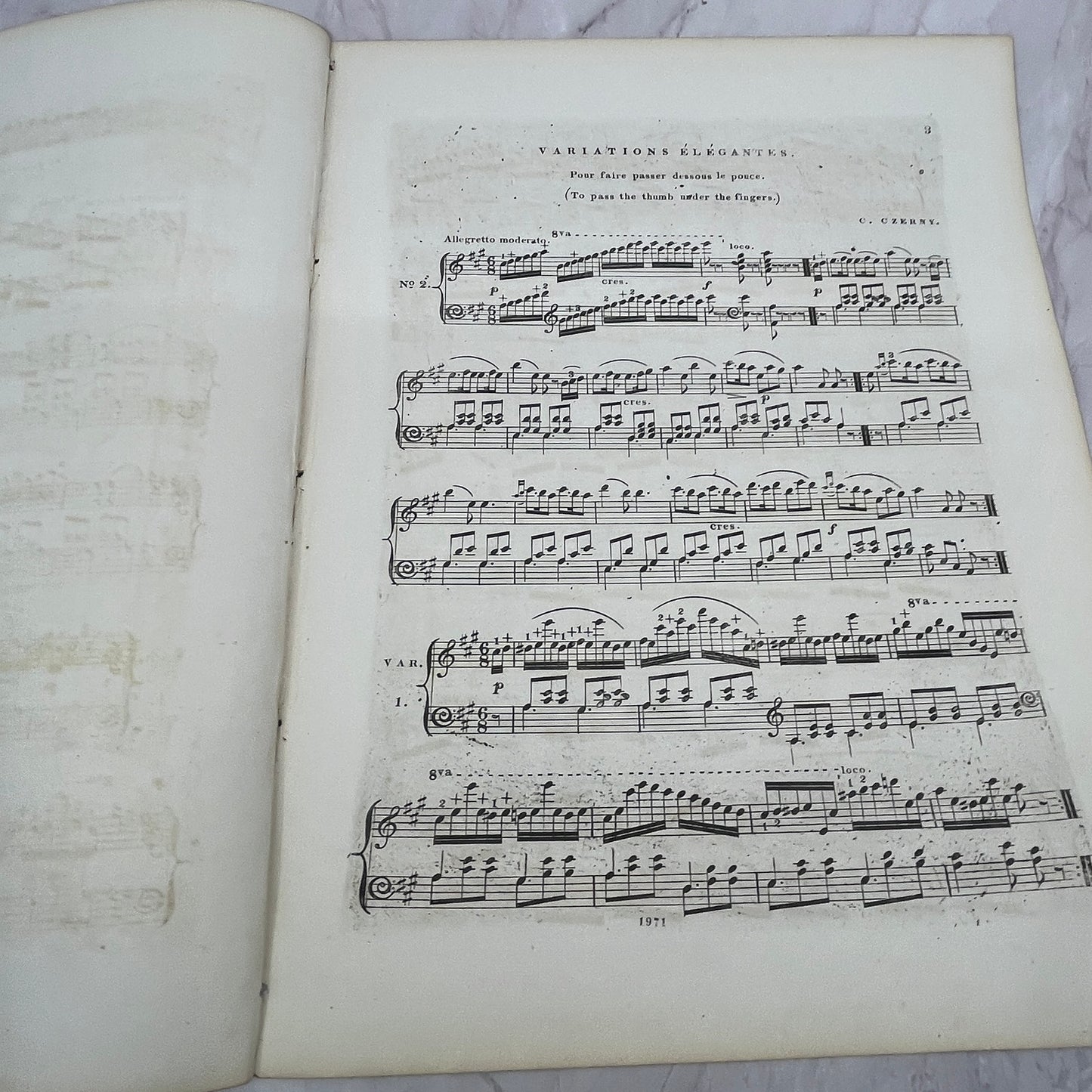 c1860 Pour Faire Passer Dessous Le Pouce Charles Czerny Willig Sheet Music V16