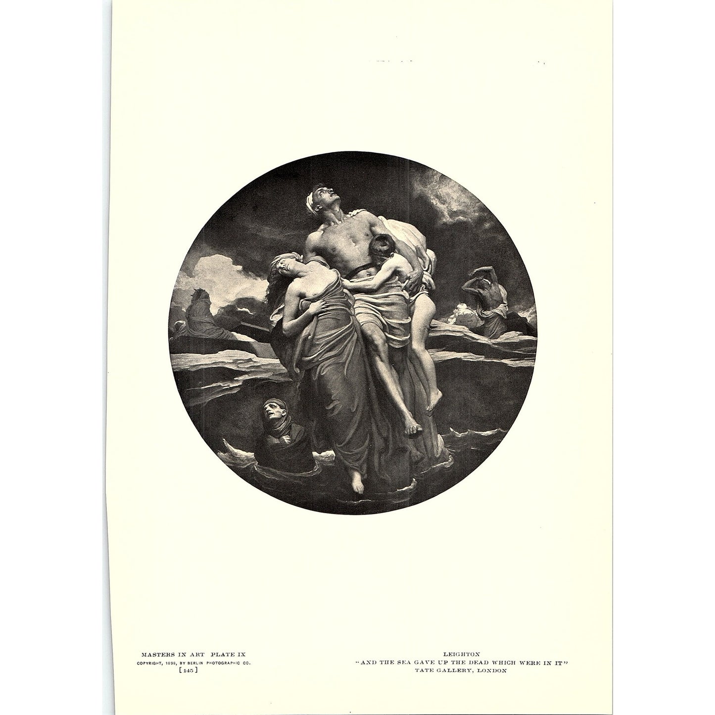 And The Sea Gave Up The Dead Which Were In It - Leighton - 1908 Art Print AF5-4