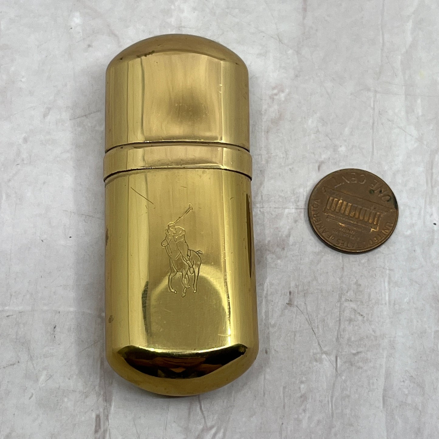 Vintage Ralph Lauren Gold Tone Pocket Perfume Cologne Decanter SF4
