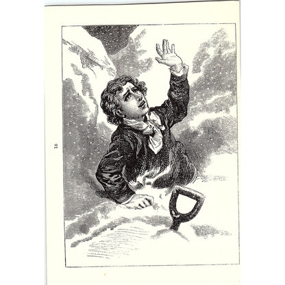 1880s Lost in the Snow Engraving Vintage Art Print 5x7 V12
