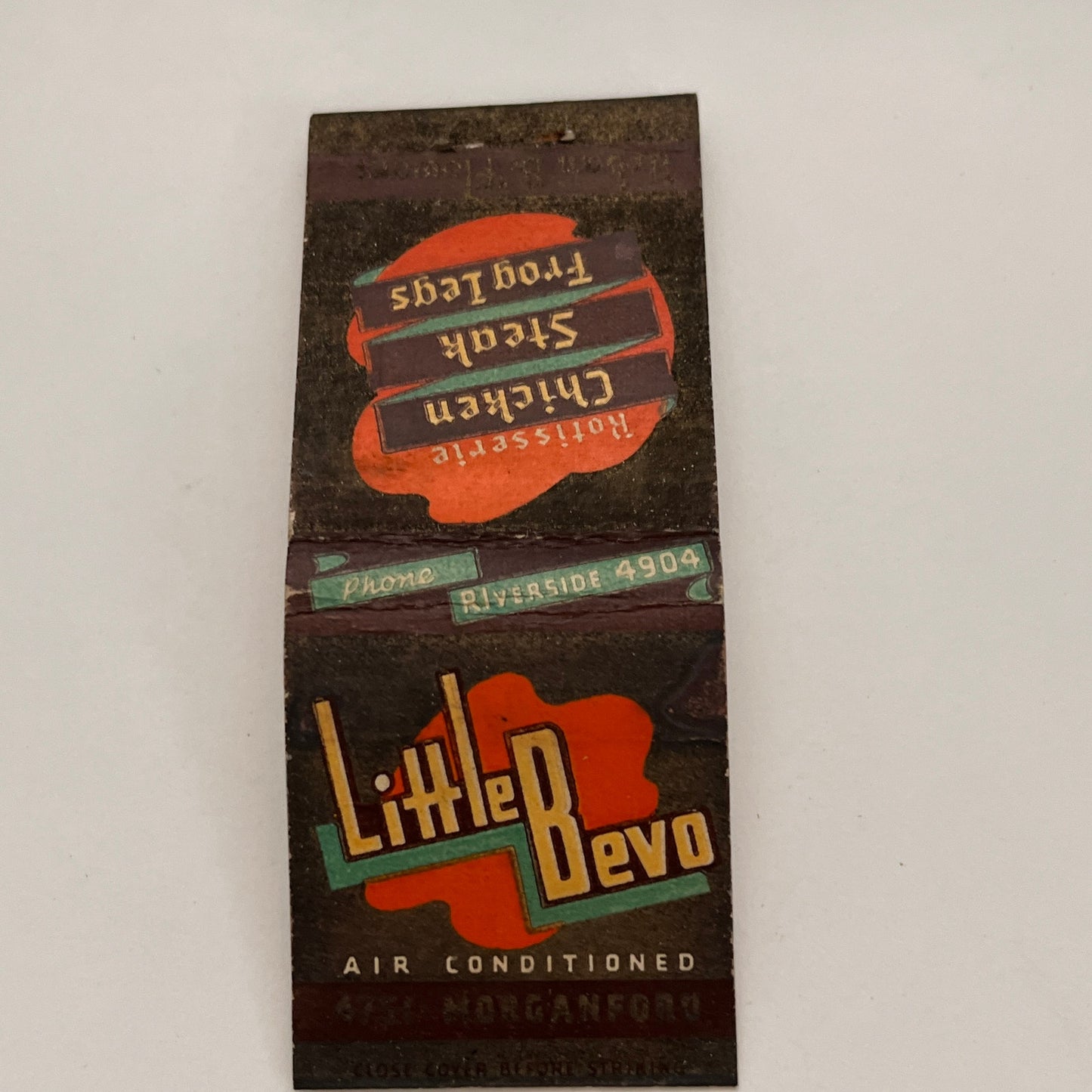 Little Bevo Restaurant Urban B Flowers Vintage Matchbook TB6-MB2-15
