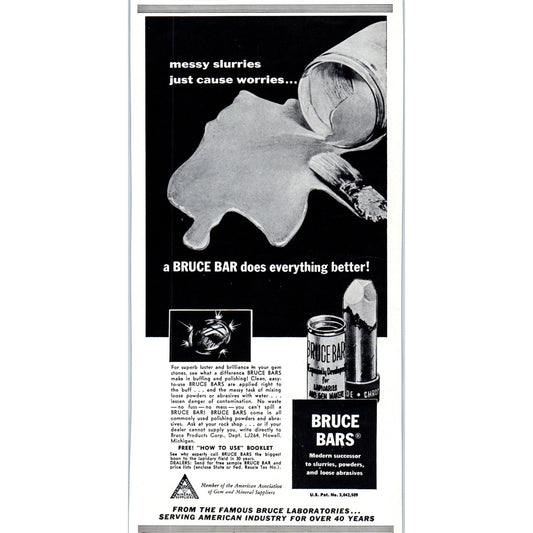 Bruce Laboratories Bruce Bars Lapidary Polish 1964 Magazine Ad AB6-LL1