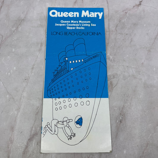 1972 Queen Mary Museum Long Beach CA Fold Out Travel Brochure TH9-CB