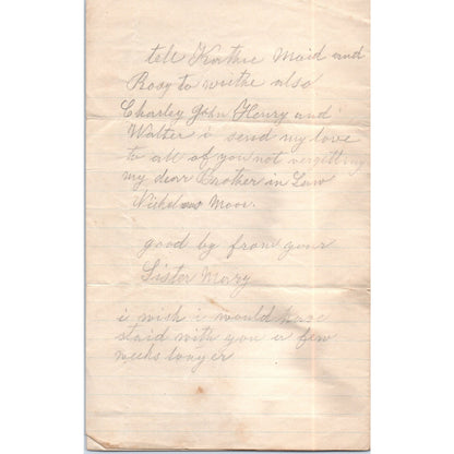 1900 Handwritten Letter Mary Schneikert Lackawanna County - Scranton AB6-OD1