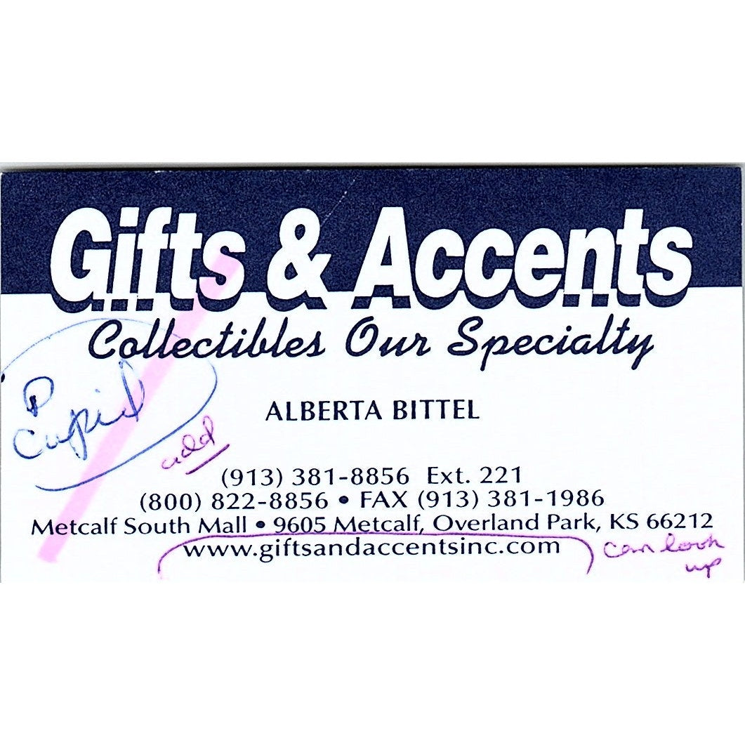 Gifts & Accents Collectibles Alberta Bittel Overland Park Business Card SC9-B9