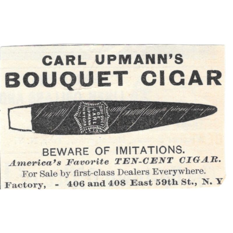 Carl Upman's Bouquet Cigar New York 1893 Judge Magazine Ad AB9-SB