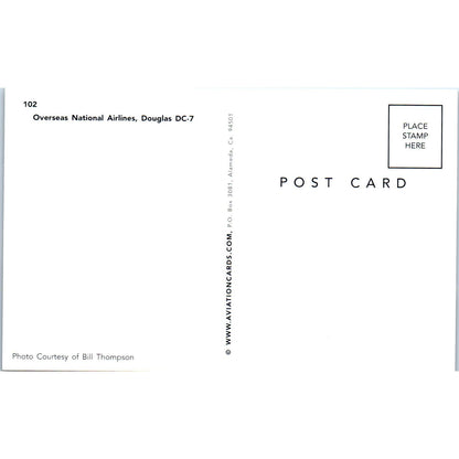 Overseas National Airlines Douglas DC-7 Vintage Postcard TG8-PC