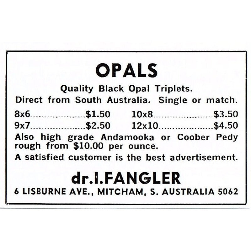 Nature's Treasures Crystallized Minerals Hawthorne CA 1972 Ad AF8-M3