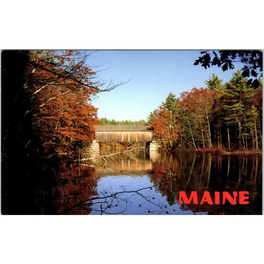 Babb's Bridge Gorham Windham Maine Covered Bridge Postcard PB13