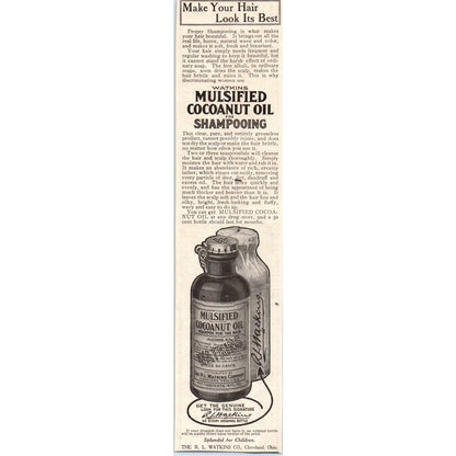 Watkins Mulsified Cocoanut Oil Shampoo Cleveland 1918 Magazine Ad AF1-WH1
