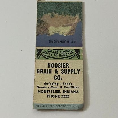 Hoosier Grain & Supply Co Montpelier IN Vintage Matchbook TB6-MB2-11