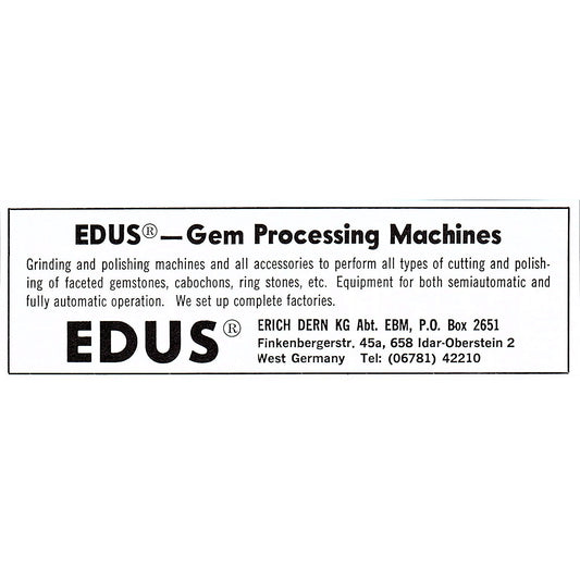 Edus Gem Processing Machines West Germany Erich Dern 1972 Ad AF8-M4