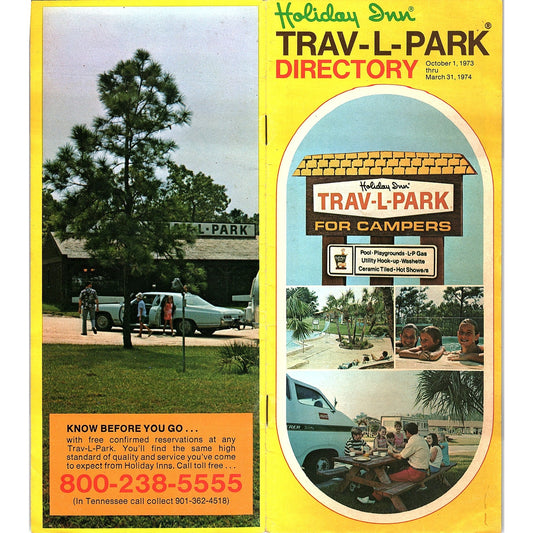 1973 Holiday Inn Trav-L-Park Directory Vintage Travel Booklet TH2-OP5