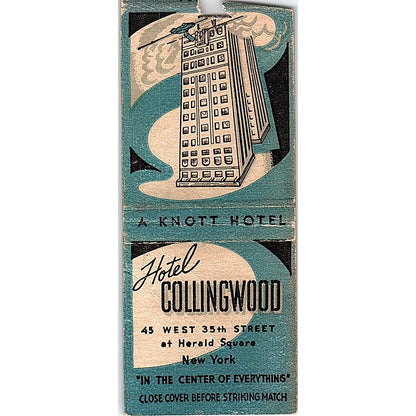 Hotel Collingwood New York Vintage Matchbook Cover SC7-Y4