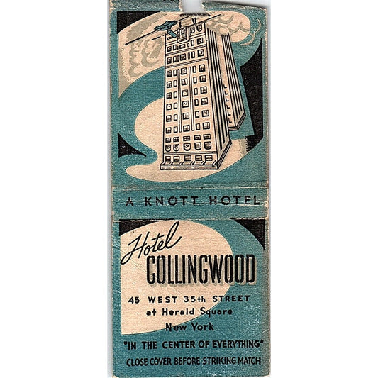 Hotel Collingwood New York Vintage Matchbook Cover SC7-Y4