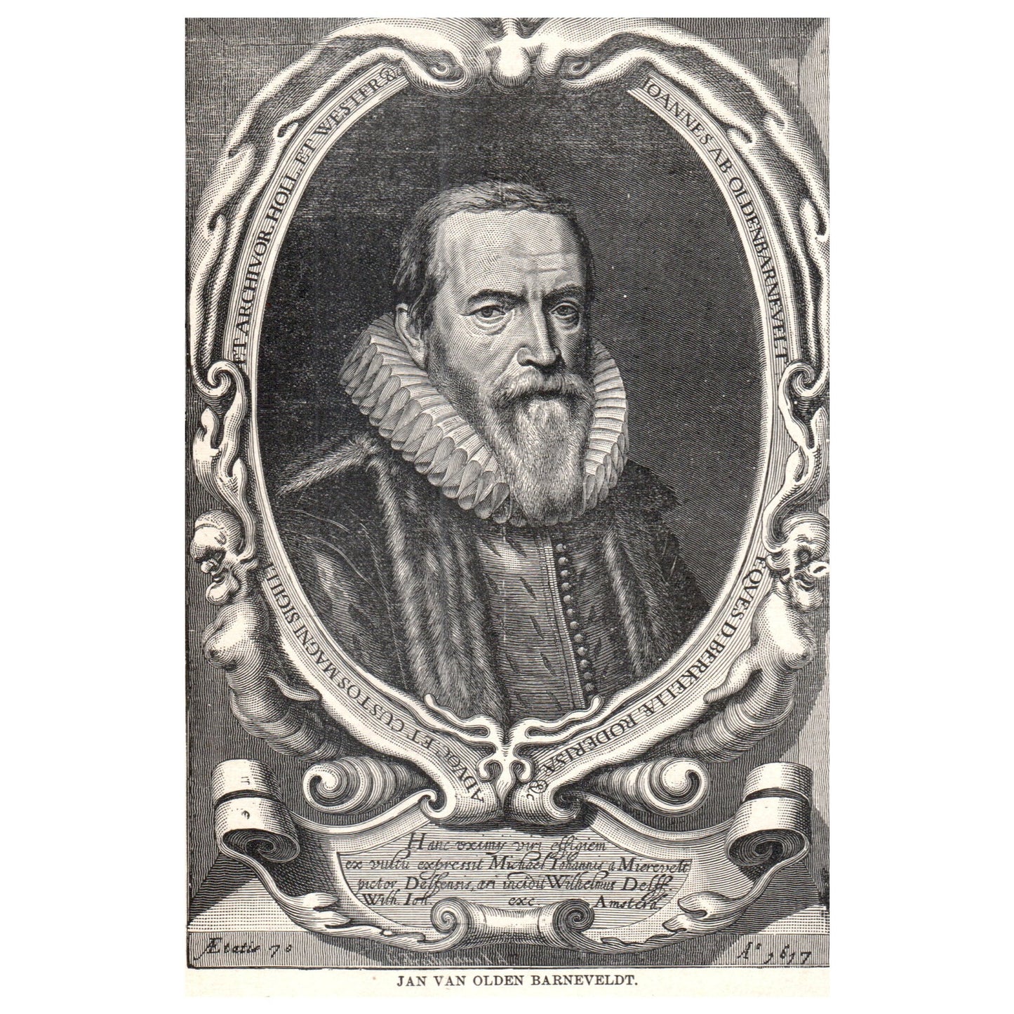 Jan Van Olden Barneveldt 1911 Engraving Print AF5-9