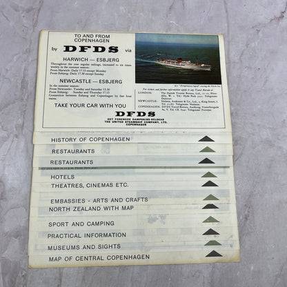 1963 Copenhagen Denmark Fold Out Map and Travel Guide TH2-Y1