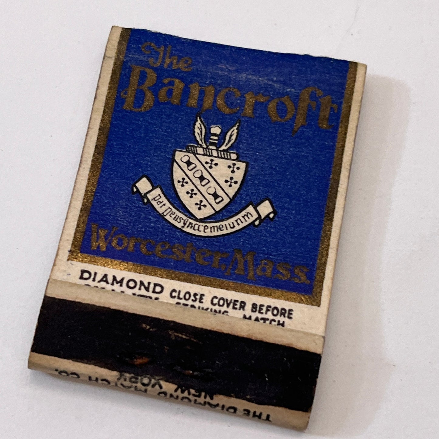 The Bancroft Worcester MA Vintage Matchbook Cover TB8-MB3-2
