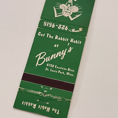 Get The Rabbit Hat at Bunny's St. Louis Park MN Vintage Matchbook TB6-MB2-2