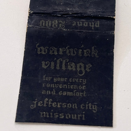 Warwick Village Jefferson City Missouri Vintage Matchbook Cover TB8-MB-12