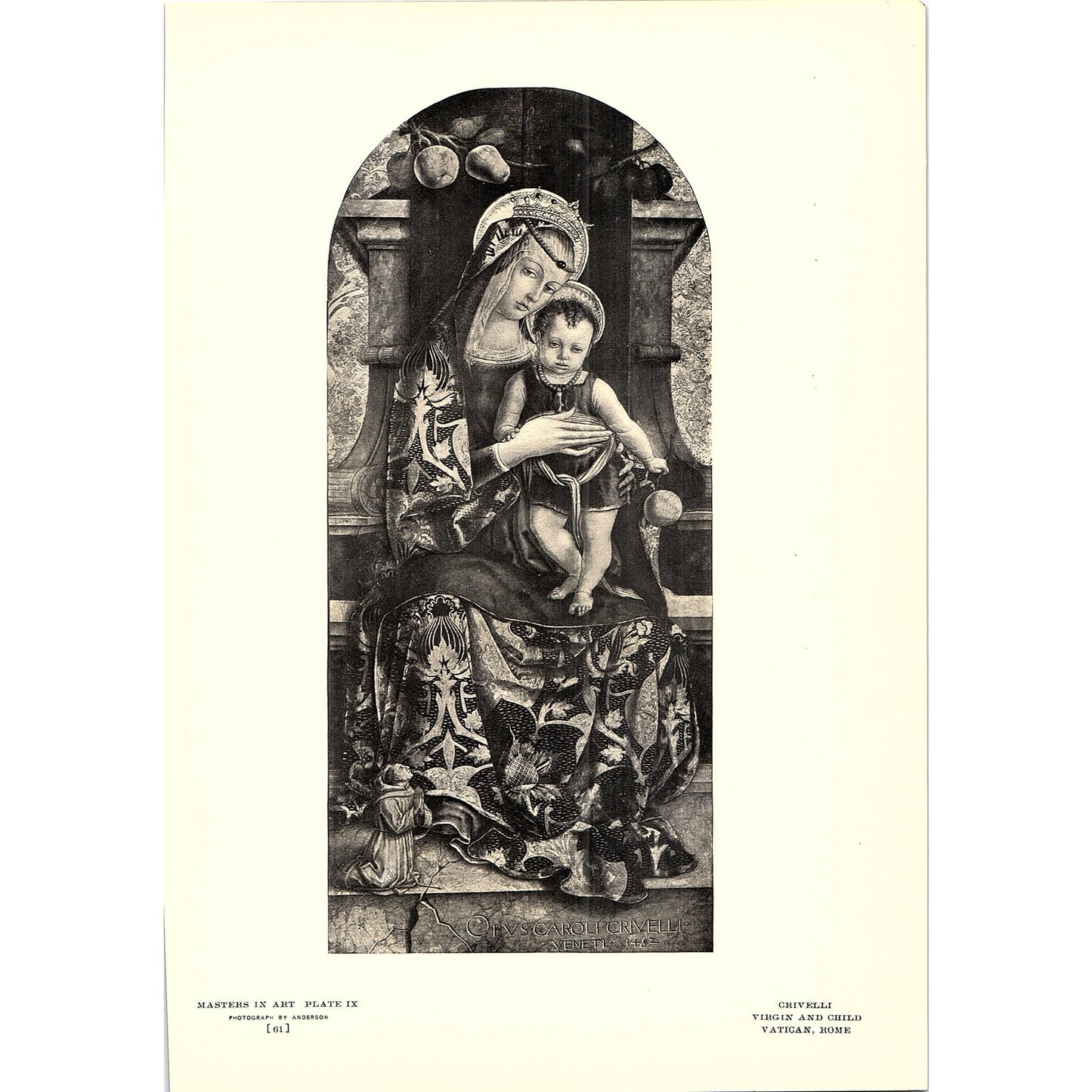 Virgin and Child - Crivelli - 1908 Litho Art Print AF4-8
