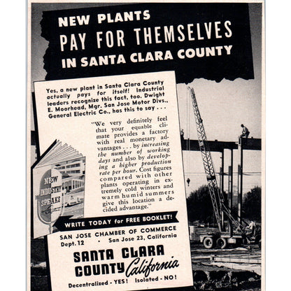 Santa Clara County California New Plant Vote 1951 Magazine Ad AF1-MF1