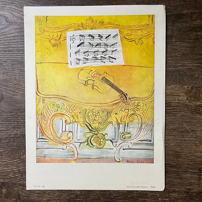 The Yellow Violin - Raoul Dufy Vintage Art Print 9x12 V5
