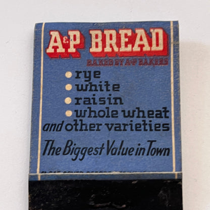 A&P Bread White Sliced Vintage Matchbook Cover TB8-MB3-9