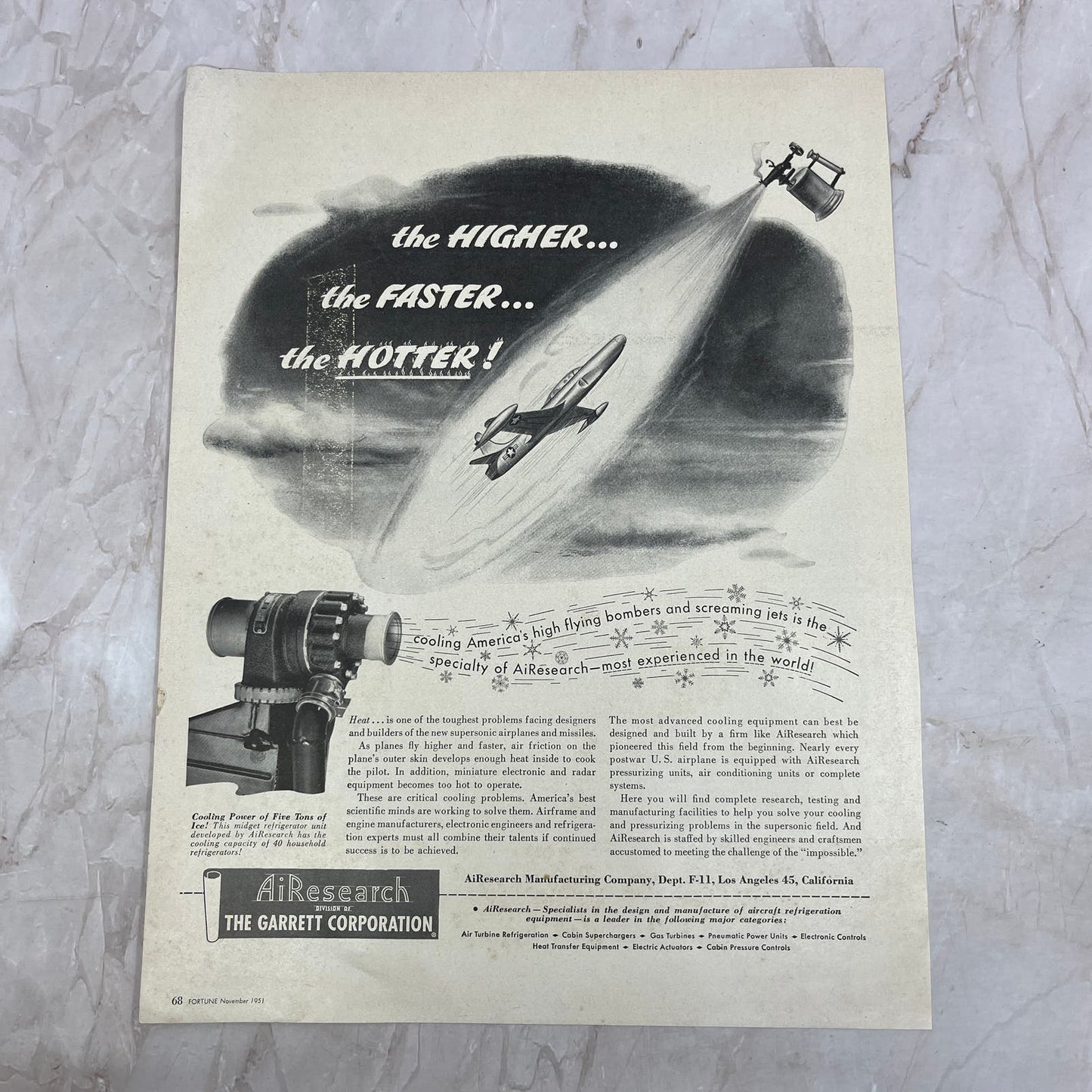 The Garrett Corporation Airesearch Mfg Co Los Angeles CA 1951 Magazine Ad FL6-10