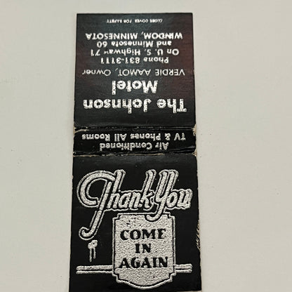 The Johnson Motel Verdie Aamot Windom MN Vintage Matchbook TB6-MB2-14