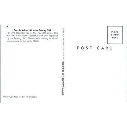 Pan American Airways Boeing 707 Vintage Postcard PC18