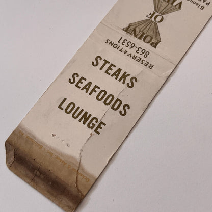 Point of View Blennerhassett Heights Parkersburg WV Vintage Matchbook TB6-MB1-15