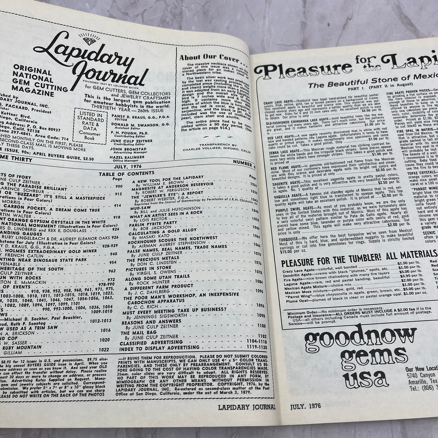 Falcon or Buzzard - Lapidary Journal Magazine - Jul 1976 M28