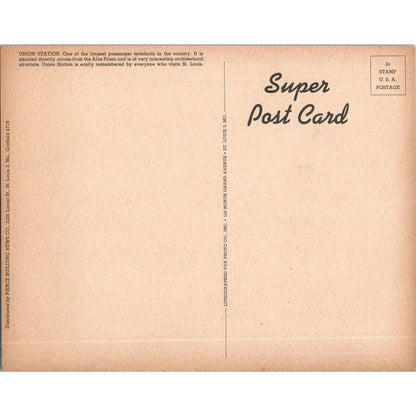 Union Station - St. Louis MO - Vintage Super Giant Postcard AD7