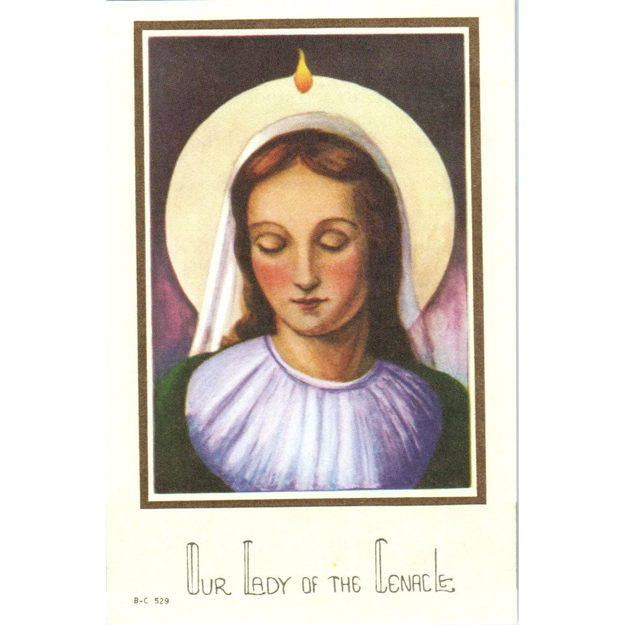Our Lady of the Cenacle Vintage Catholic Prayer Card TH2-PC1
