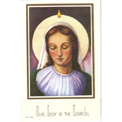 Our Lady of the Cenacle Vintage Catholic Prayer Card TH2-PC1
