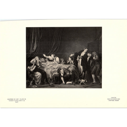 The Punished Son - Greuze - 1904 Litho Art Print AF5-6