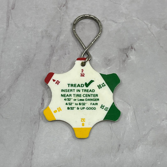 Vintage Meldon-Silverman Agency Keychain Tire Tread Checker New Hyde Park NY SB7