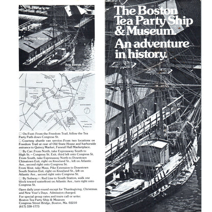 Vintage Boston Tea Party Ship and Museum Travel Brochure TH2-O1