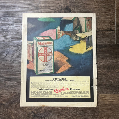 Alabastine Sanitary Wall Coating Grand Rapids MI Vintage Magazine Ad 10x13 V9