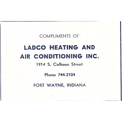 Ladco Heating & Air Conditioning Fort Wayne Indiana 1964 Ad AG1-M6