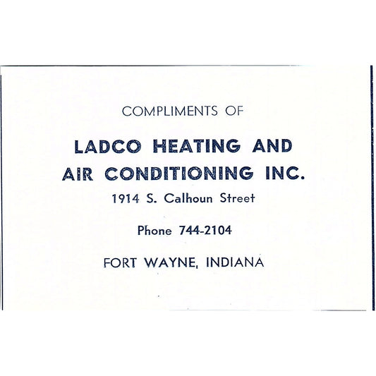 Ladco Heating & Air Conditioning Fort Wayne Indiana 1964 Ad AG1-M6