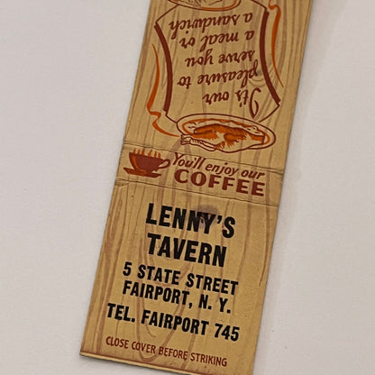 Lenny's Tavern Fairport NY Vintage Matchbook Cover TB6-MB2-2