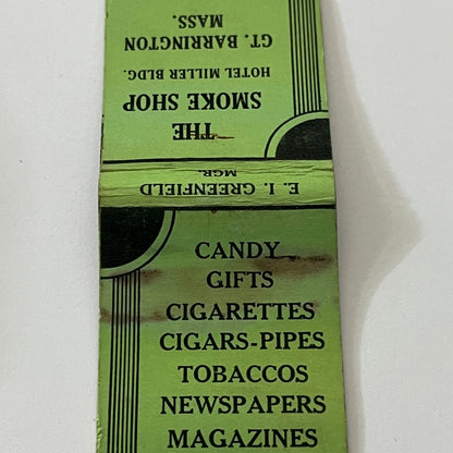 The Smoke Shop Hotel Miller Great Barrington Vintage Matchbook Cover TB6-MB1-13