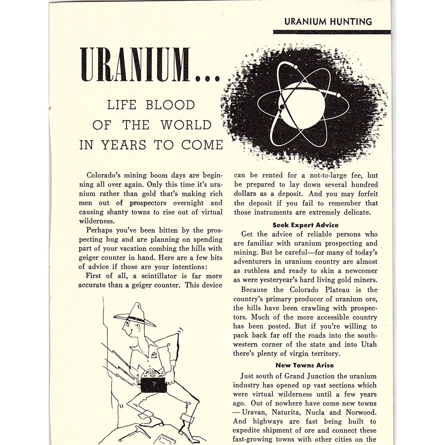 Uranium Hunting in Colorado 1958 Ad AG1-7