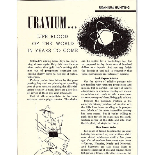Uranium Hunting in Colorado 1958 Ad AG1-7